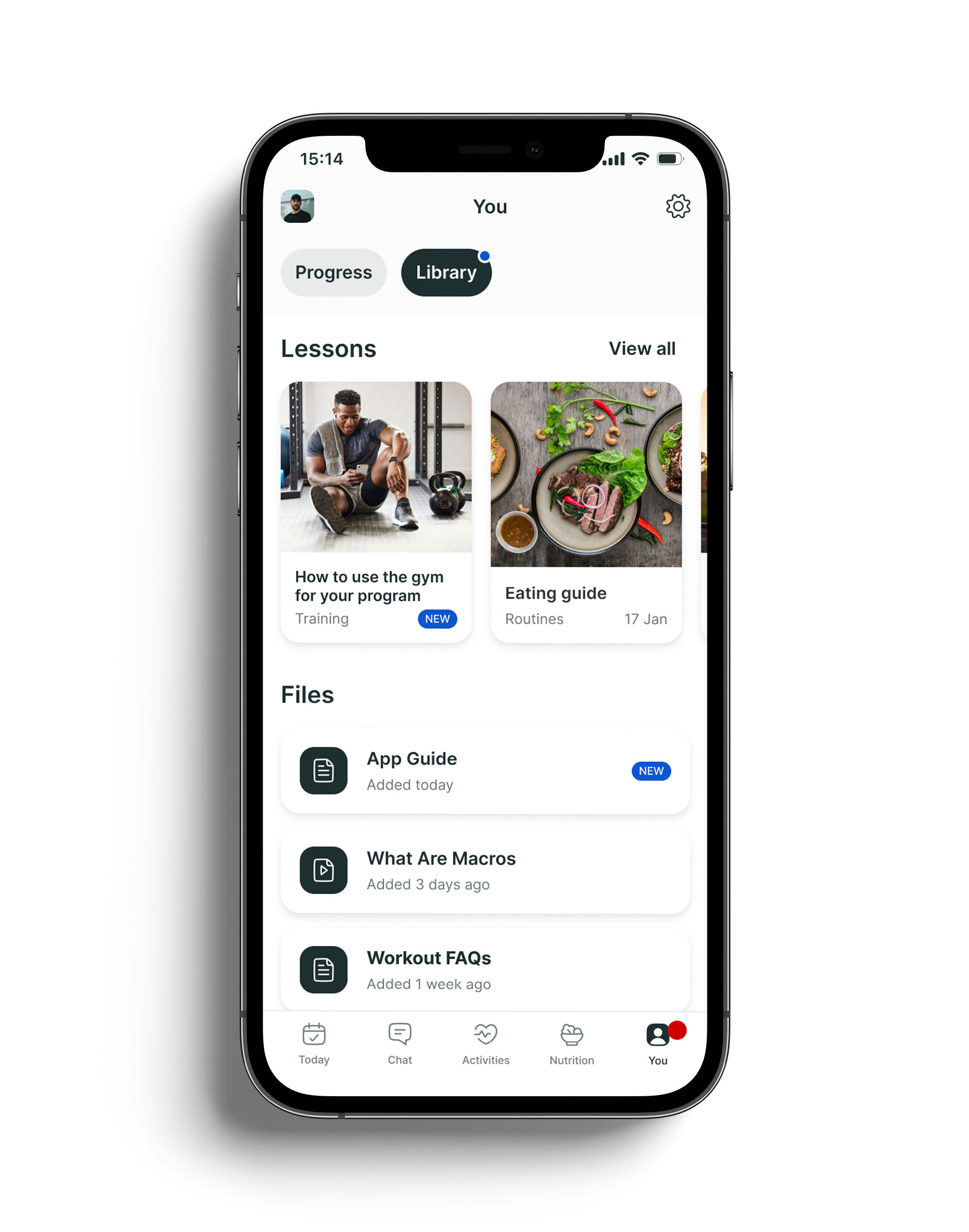 A mockup of the coaching app showcasing the different features.
